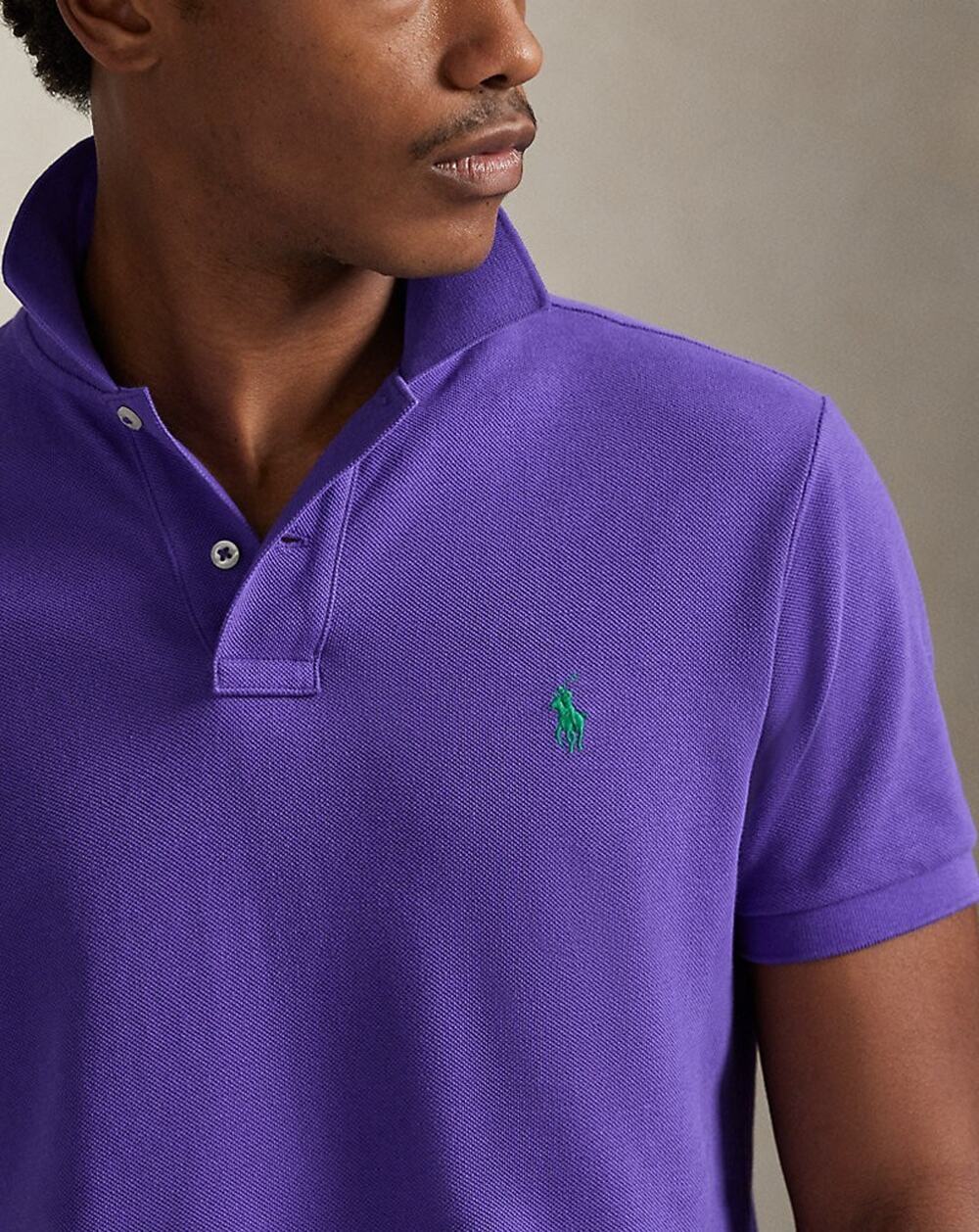 ralph lauren polo shirt men large Purple Cotton Short Sleeve Classic Collar